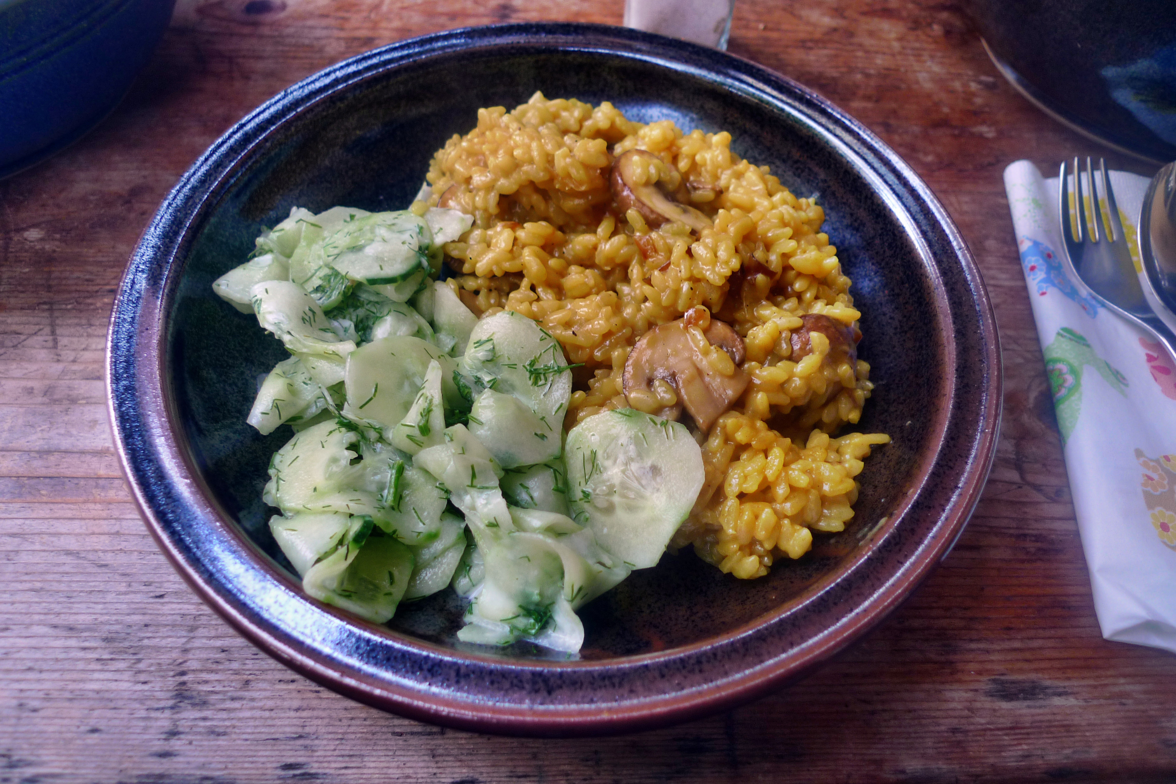 A -Pilzrisotto-Gurkensalat - 28.9.2014 (10)