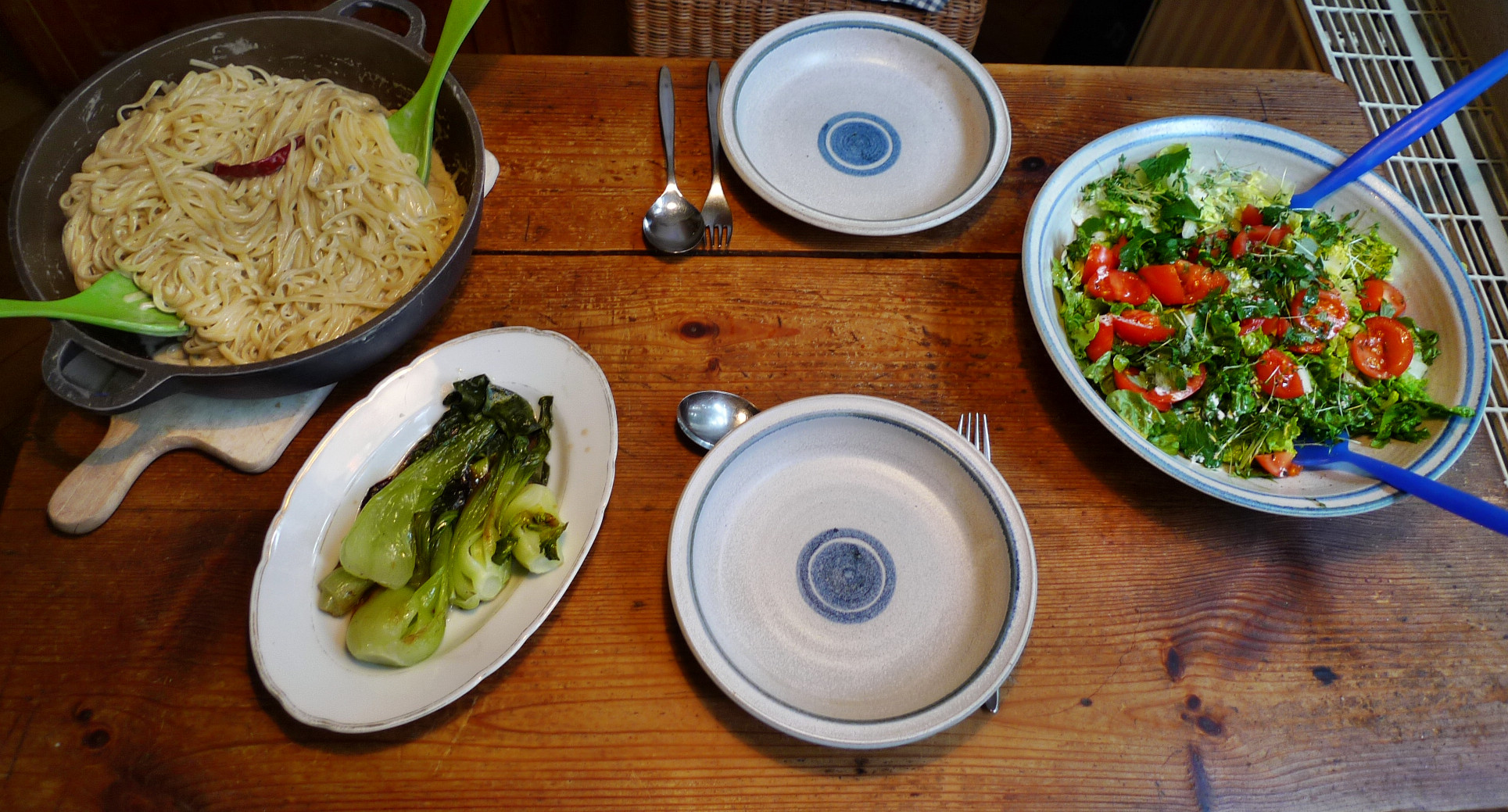 Nudeln mit Gorgonzola,Pak Choy,Salat, - 1.3.2015   (12)