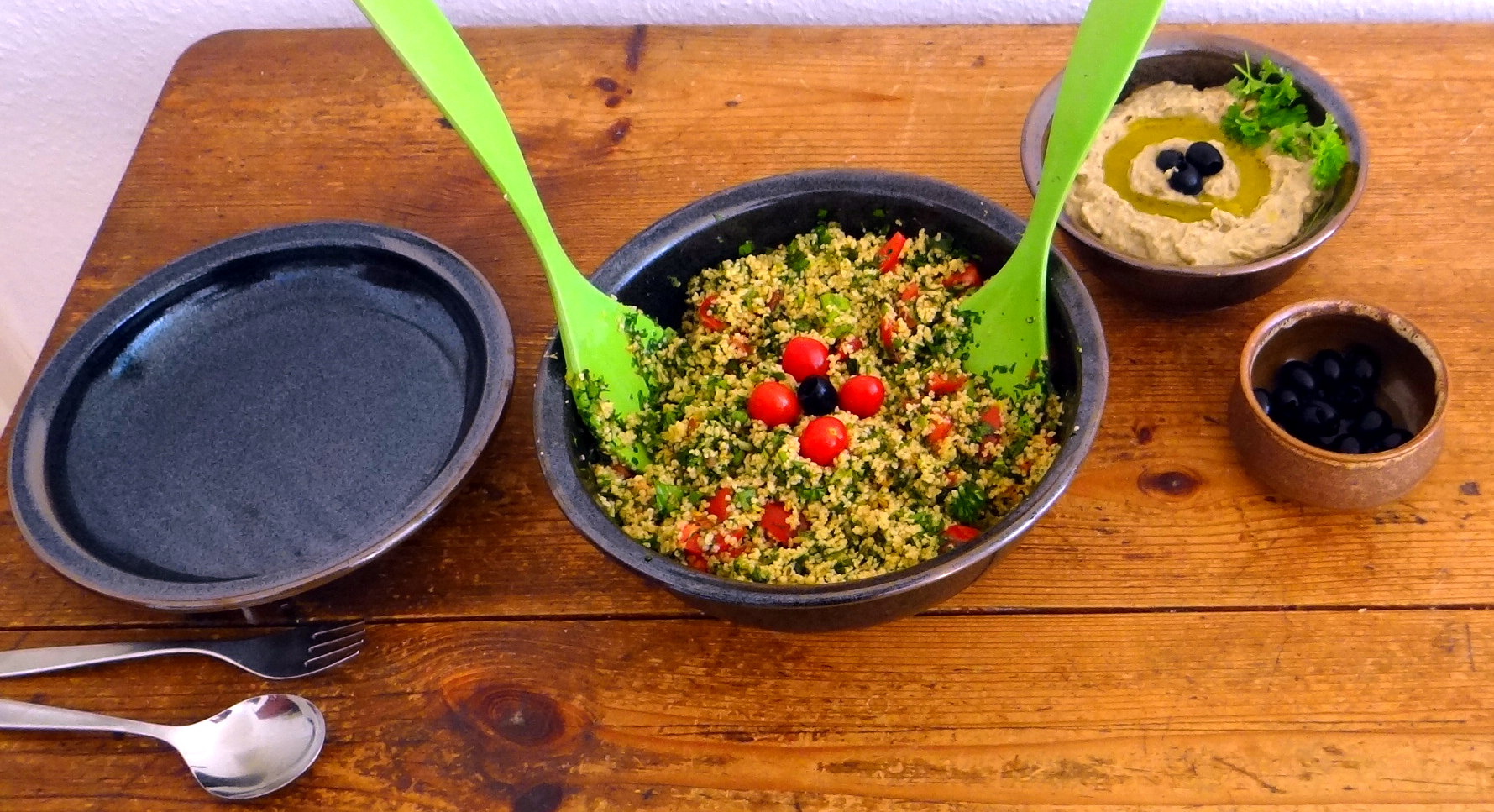 Tabouleh,Baba Ganoush,Quarkspeise, (2)