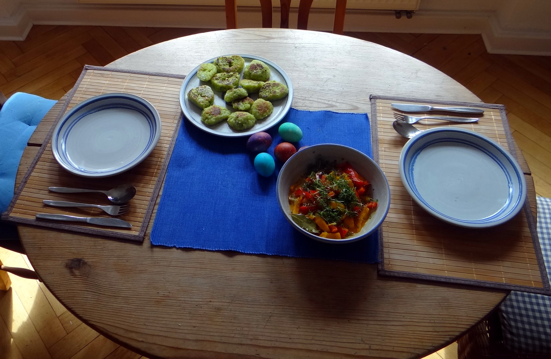 Gebratene Kloßscheiben,Paprikapfanne (2)