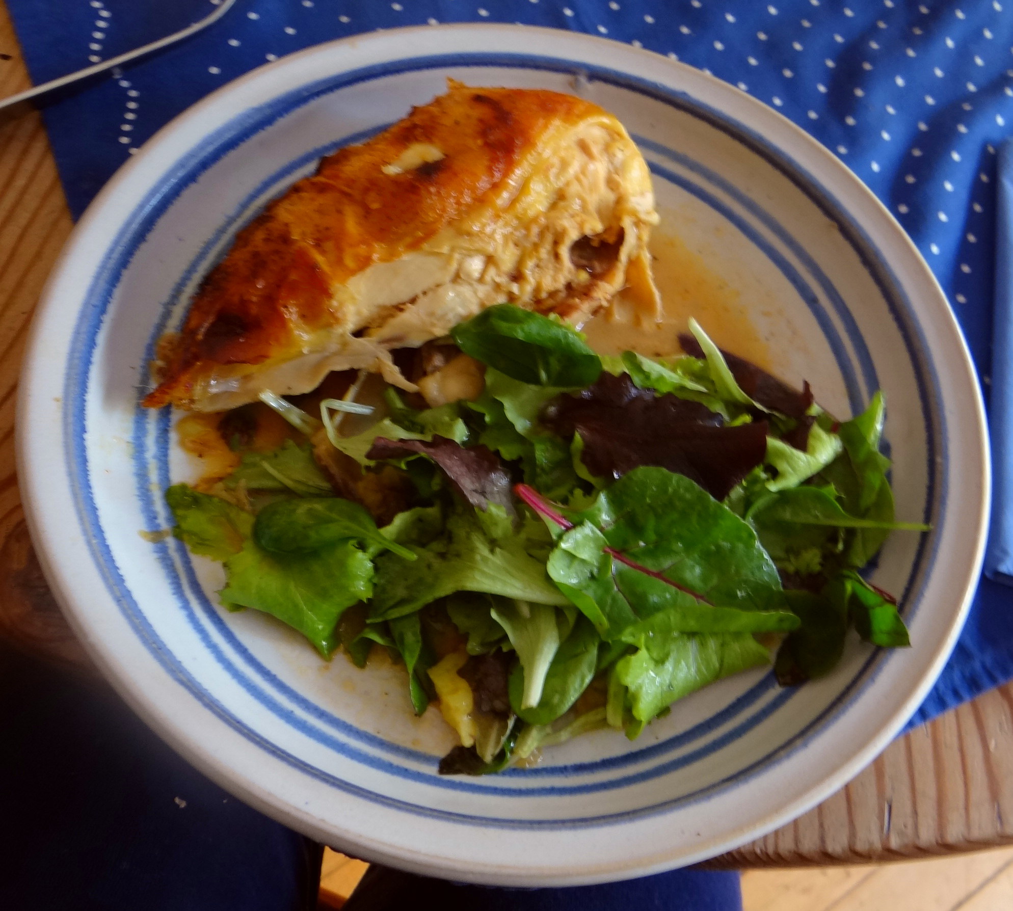 Mais Poularde,Salat,Birne in Rotwein (14)