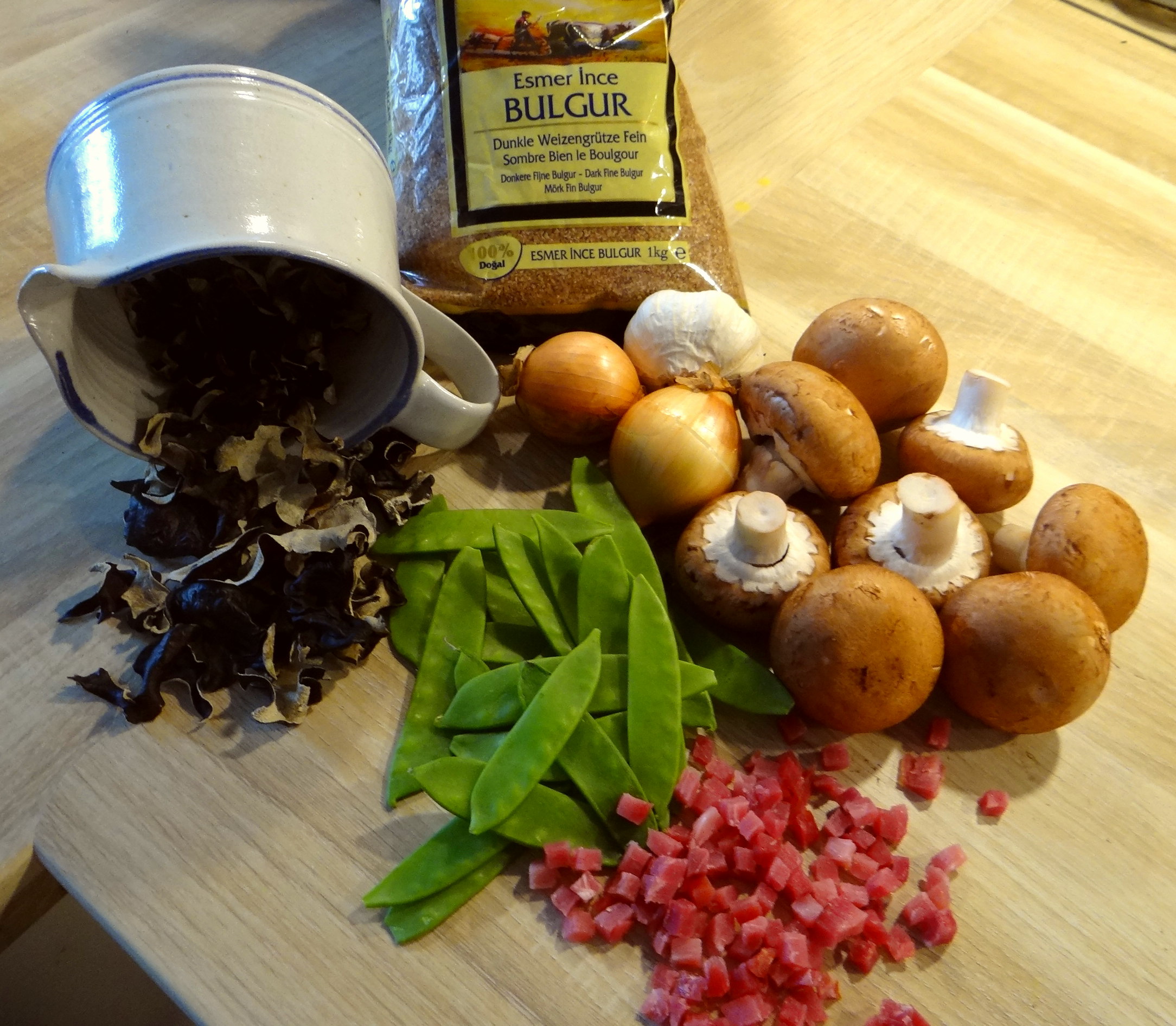 Vollkornbulgur,Pilze,Kaiserschoten (5)