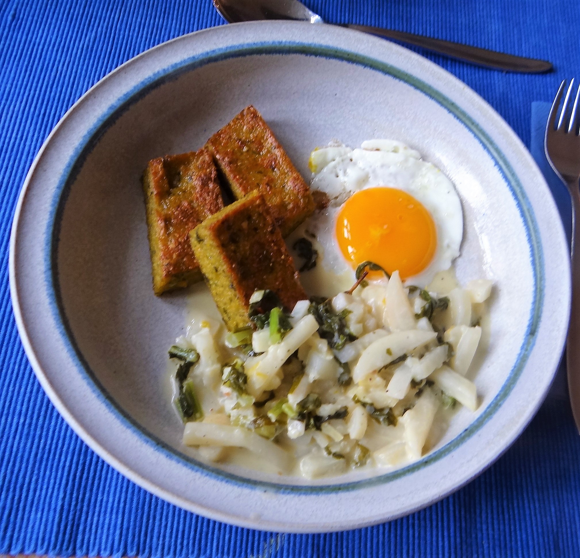 Mairübchen,Bärlauchpolenta,Zitronenpudding (1)