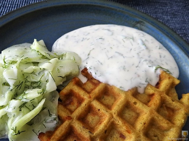 Käse_Schinkenwaffel mit Joghurt-Zitronen-Dill Dip (4)