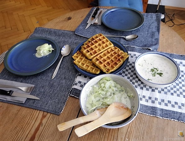 Käse_Schinkenwaffel mit Joghurt-Zitronen-Dill Dip (5)