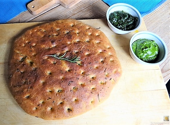 Auberginen-Tomaten Gemüse, Foccacia (27)