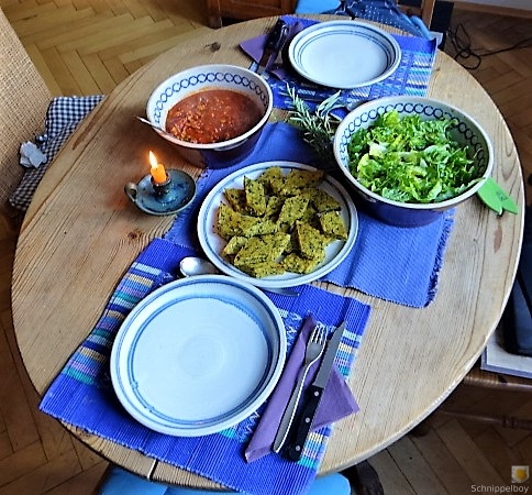 Brennessel Polenta mit Bolognese (4)
