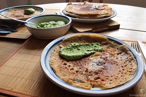 Buchweizenpfannkuchen,Ruccolapesto,Quittenkompott (24)